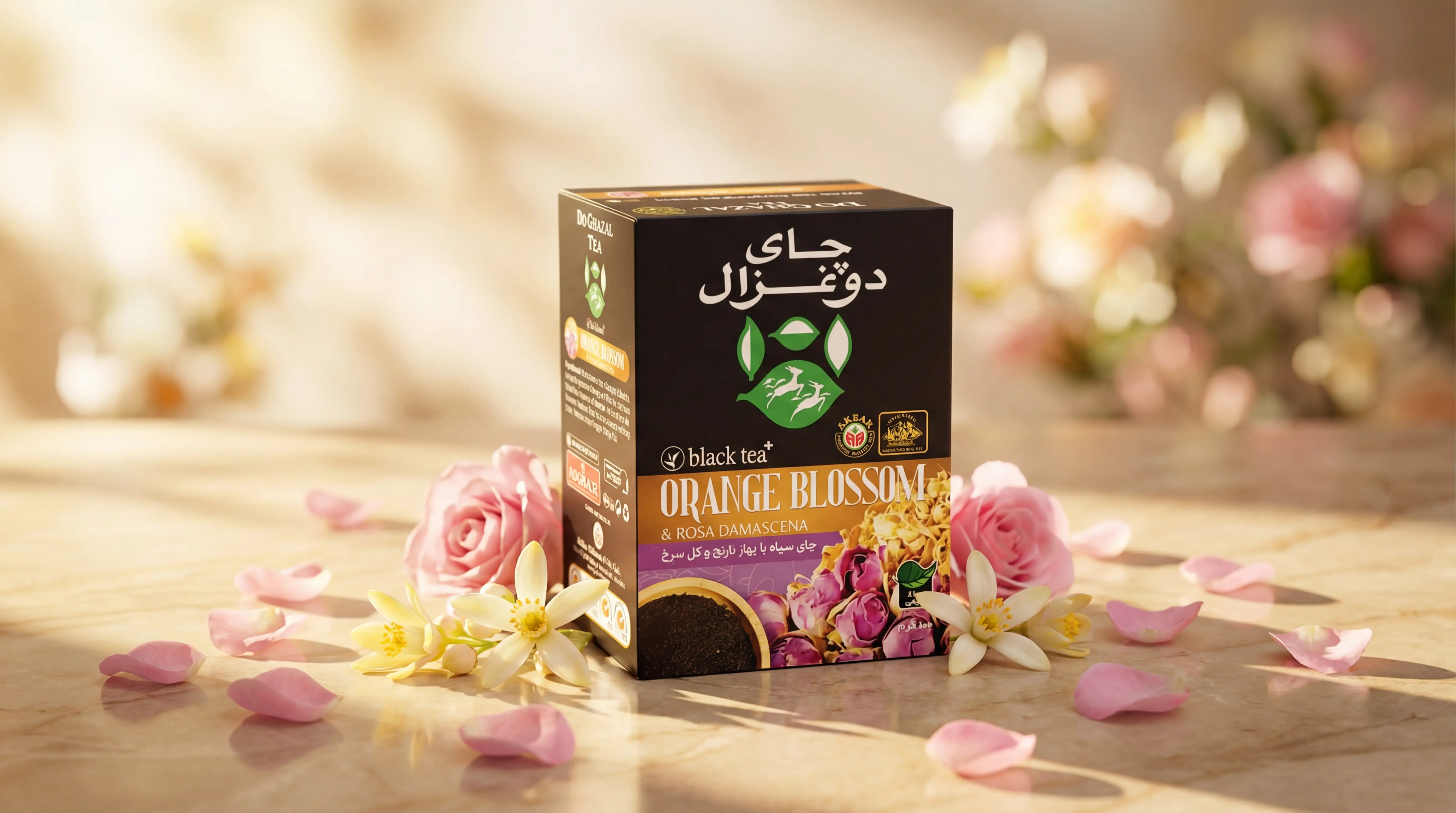 Do Ghazal Orange Blossom Tea with rose petals